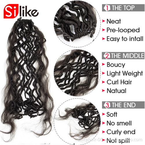 Silike Faux Locs curly Crochet Braids18 Inch Soft Natural Synthetic Hair Extension 12Stands/Pack Goddess Faux Locks Crochet Hair